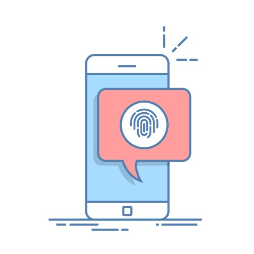 Dialog box on the phone with a suggestion to scan vector image