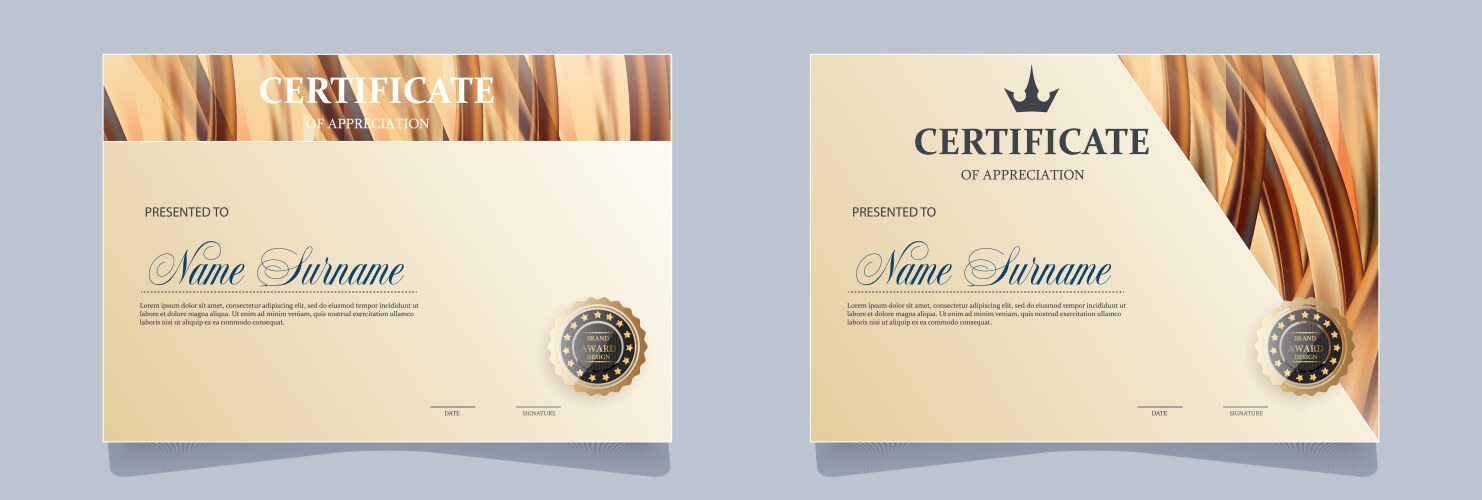 certificate template vector