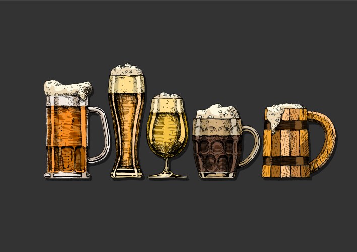 Beer set Royalty Free Vector Image - VectorStock
