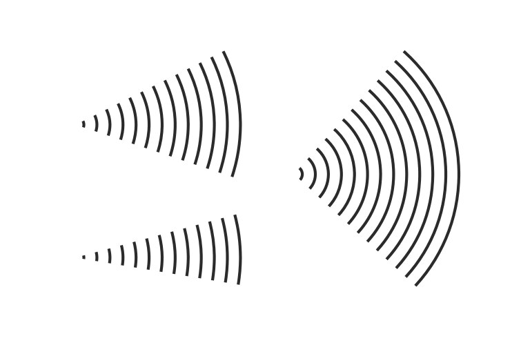 Wave signal radio sonar effect lines or antenna vector image