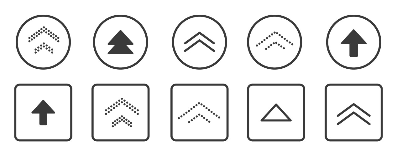 Swipe up icon arrow button ui scroll symbol vector image