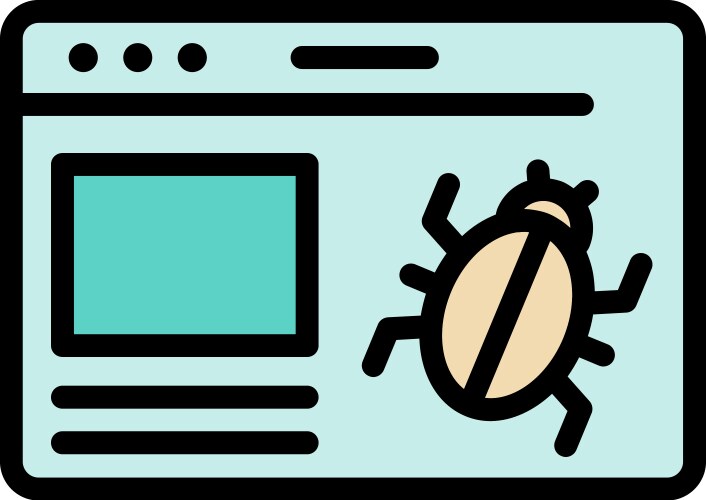 Bug in web application icon color outline vector image