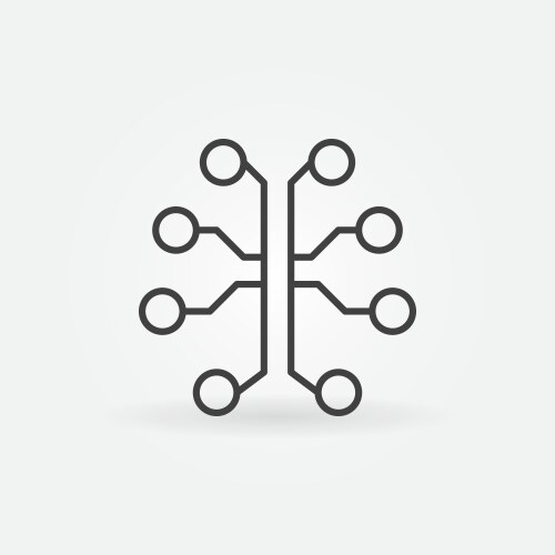 Human brain line outline icon Royalty Free Vector Image