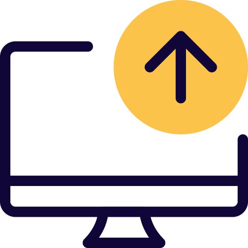Uploading data from computer to online storage vector image