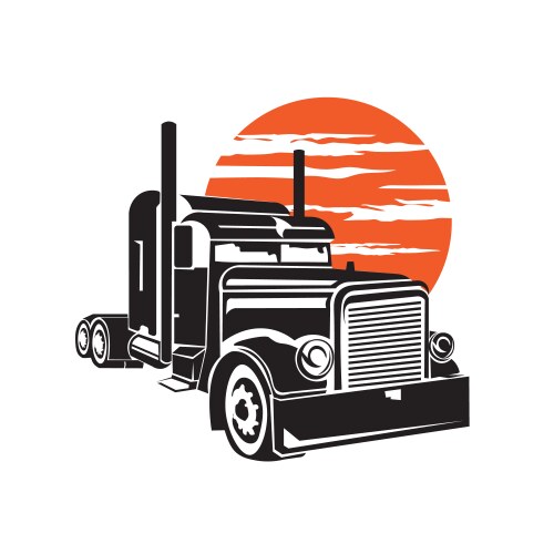 big truck logo design vector