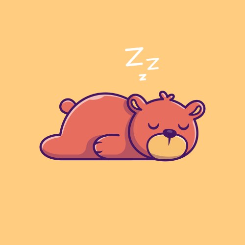 cute bear sleeping cartoon vector image