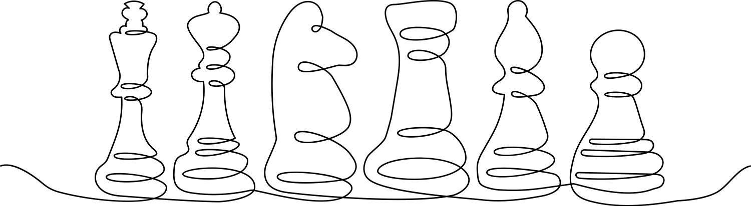 Chess pieces one line set art continuous Vector Image