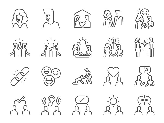 Good relationship icon set Vector Image