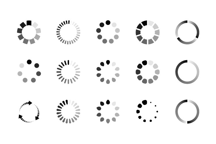 set website loading icon circle buffer loader vector image