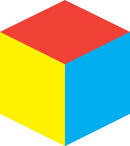 Cube icon cuboid block shape element vector image
