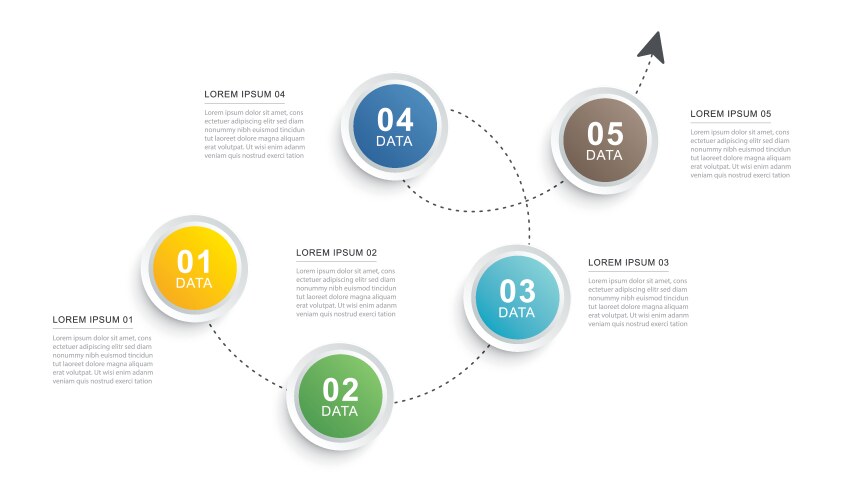 5 data infographics timeline template business vector image