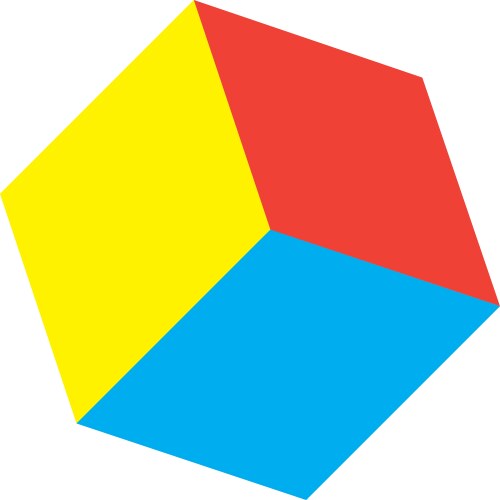 Cube icon cuboid block shape element vector image