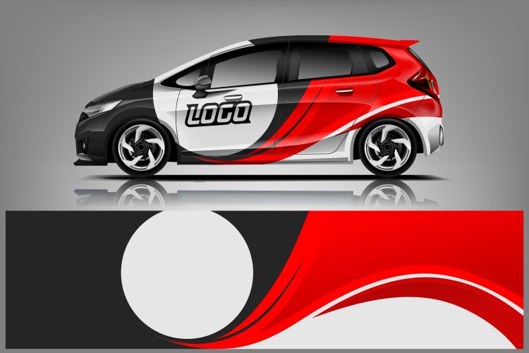 Racing Car Decal Wrap Vector Image
