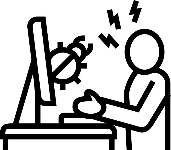 Sysadmin fixing debug line icon vector image