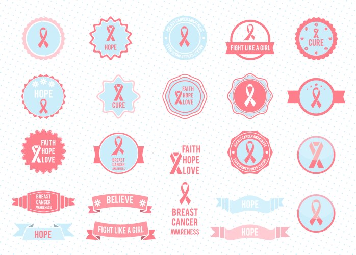 Badges collection design elements breast Vector Image
