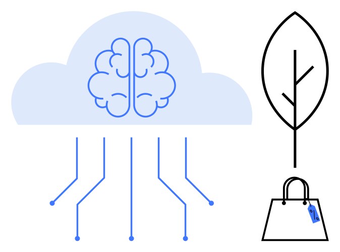 Cloud computing with artificial intelligence vector image