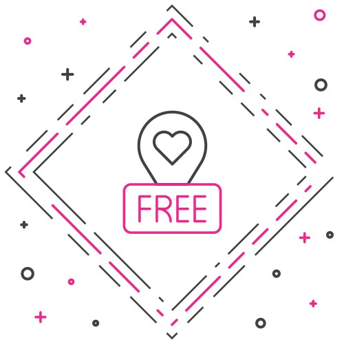 Line map pointer with heart icon isolated on white vector image