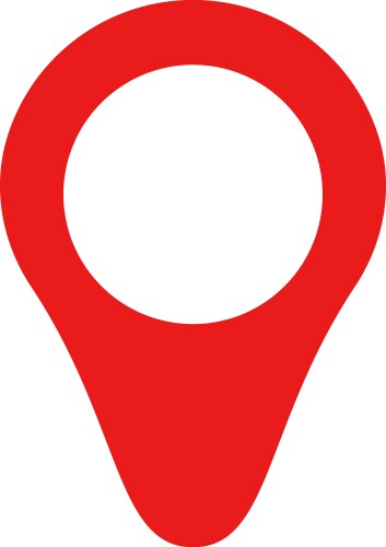 Red map pin icon in flat style pointer symbol vector image