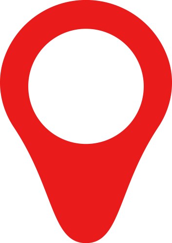 red map pin icon in flat style pointer symbol vector image