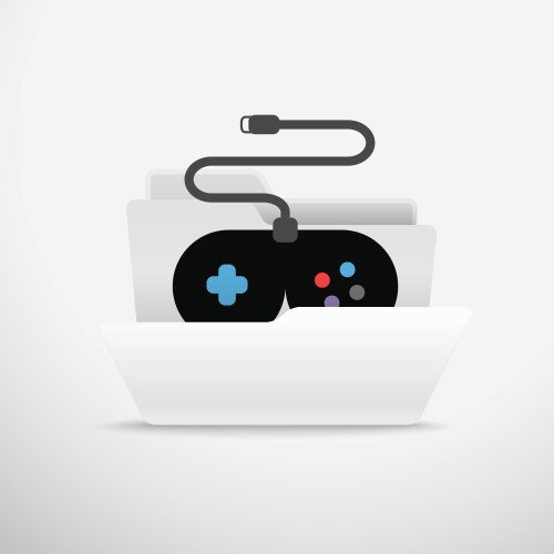Computer interface folder open illus Royalty Free Vector