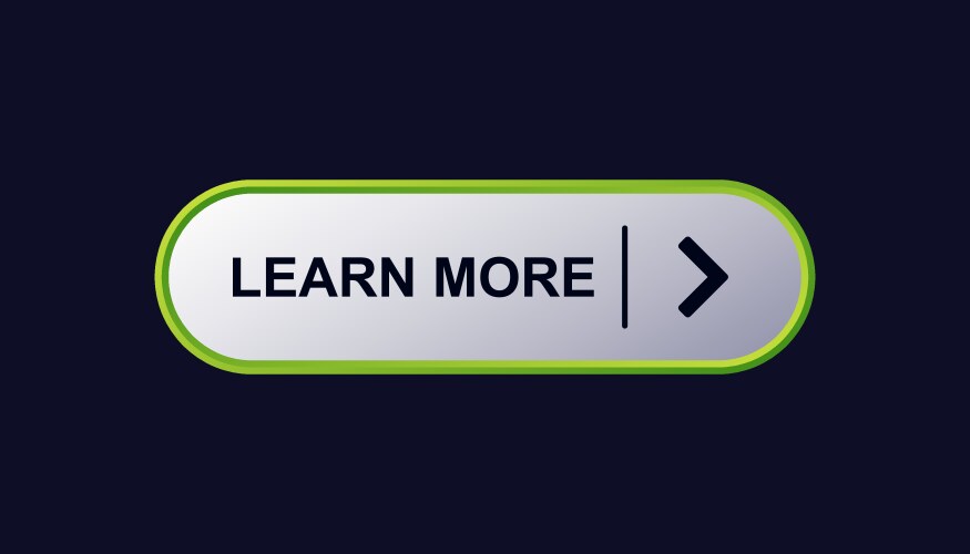 Interactive button design with learn more text vector image