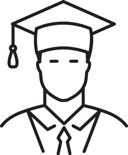 Graduation cap line icon school and education Vector Image