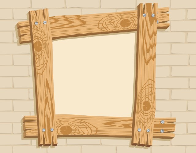 Wooden frame with rope Royalty Free Vector Image