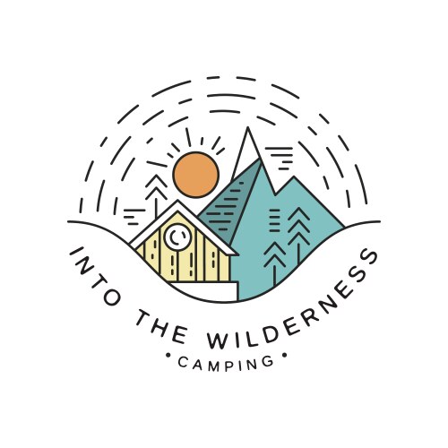 Mountain Camping Emblem Vector Image
