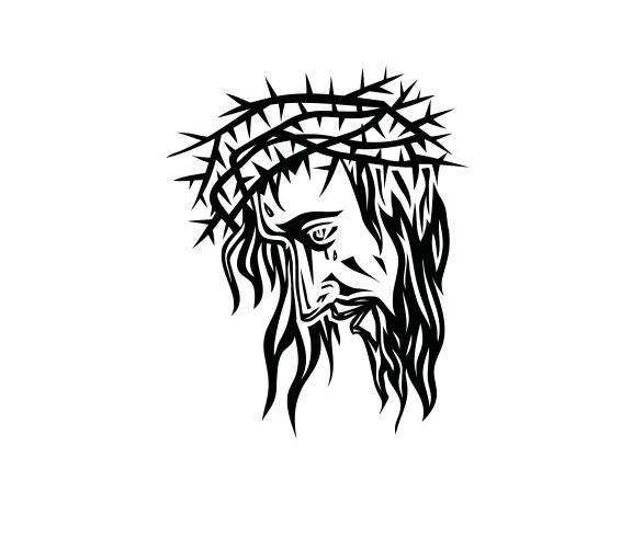 Jesus Christ Face Art Vector Image