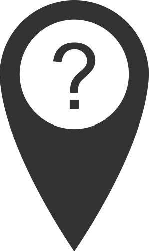 Map pointer with question symbol icon isolated vektorbild