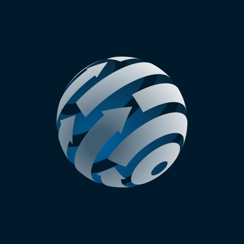 Round abstract globe gold logo Royalty Free Vector Image