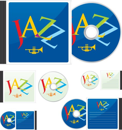 Compact disks with jazz layout vector image