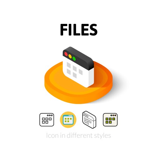 Files icon in different style vector image