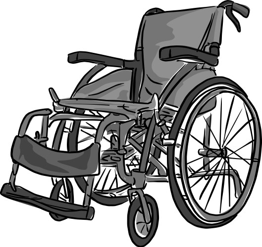 Black and white wheelchair sketch Vector Image