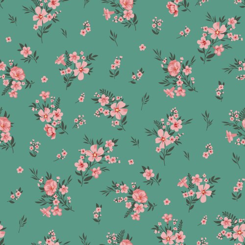 Floral Spring Seamless Pattern Vector Image