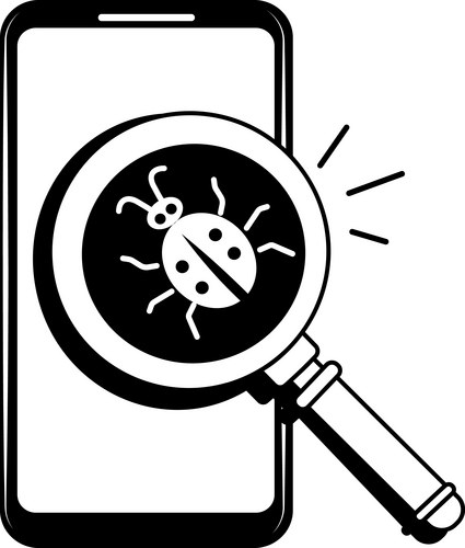 Bug Detection Sketch Vector Image