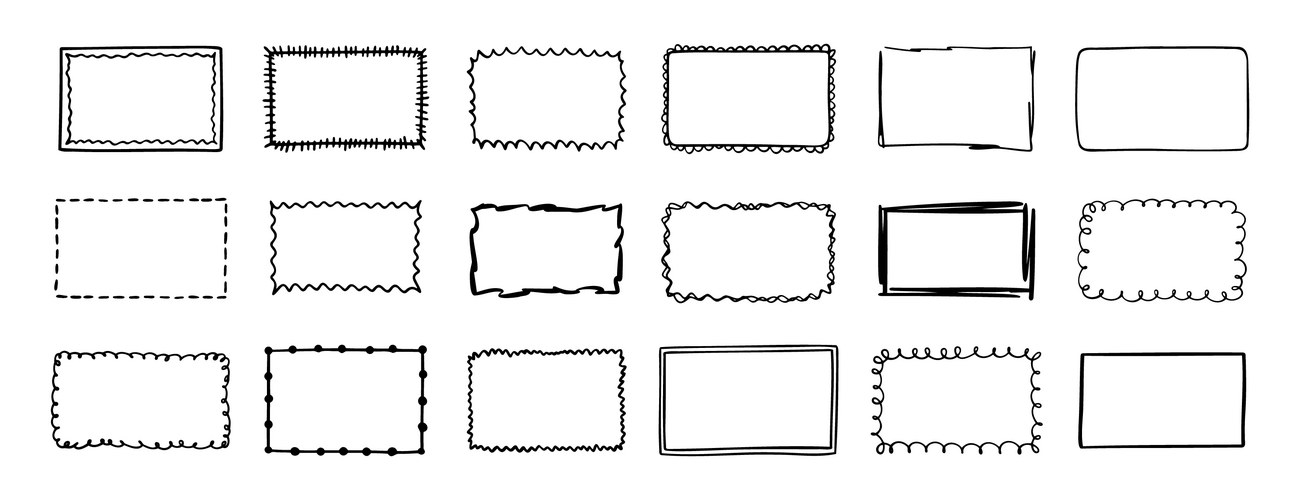 Hand Drawn Border Set - Frames & Borders Vector Image