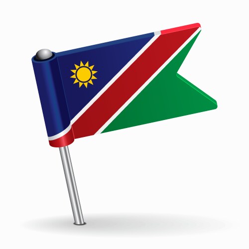 Namibian flag map pointer layout vector image