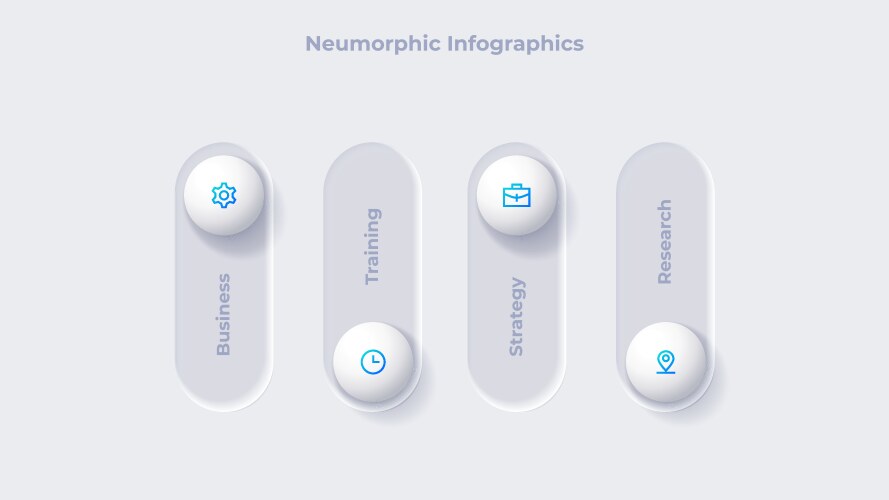 Neumorphic infographic design template business vector image