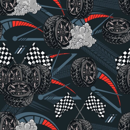 Racing motorsport colorful pattern seamless Vector Image
