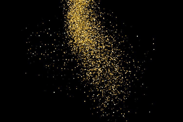 Gold glitter texture on a black background golden Vector Image