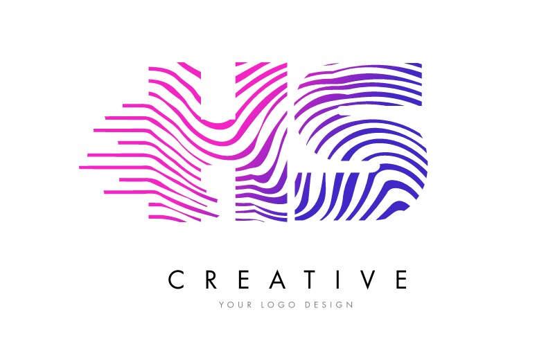 Hs h s zebra lines letter logo design Vector Image
