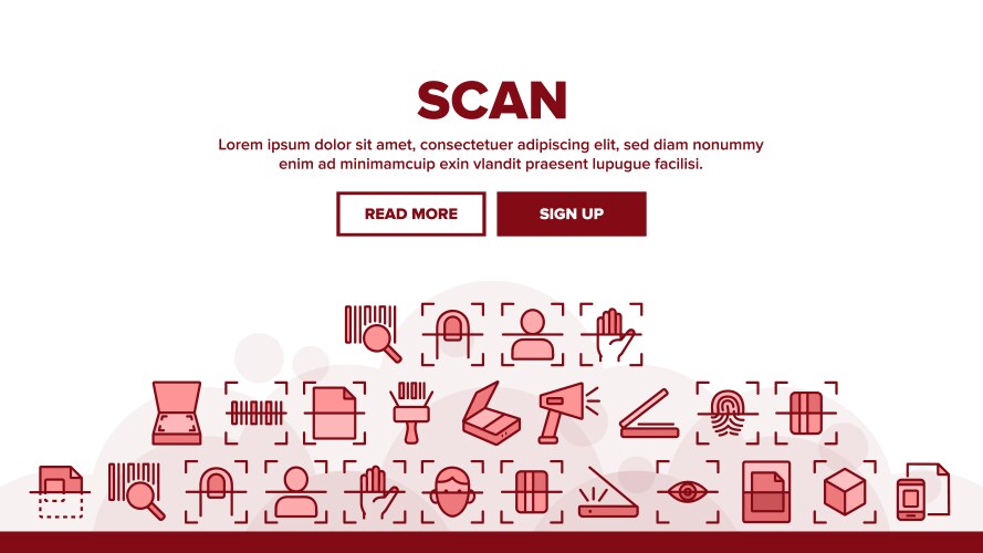 Scan reading landing header vektorbild