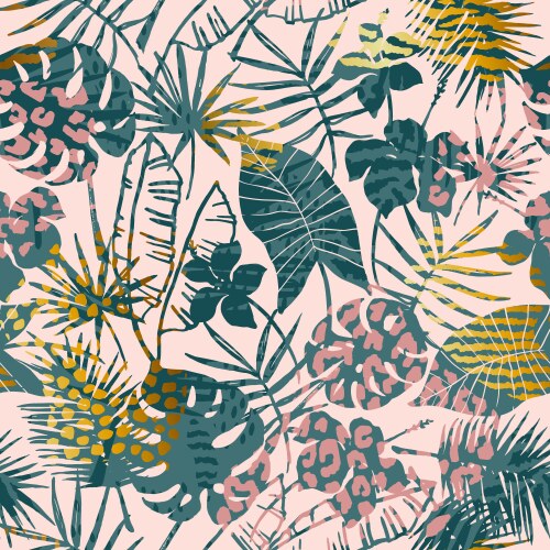 Trendy seamless exotic pattern tropical plants Vector Image