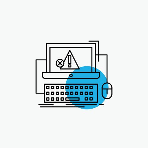 Computer crash error failure system line icon vektorbild