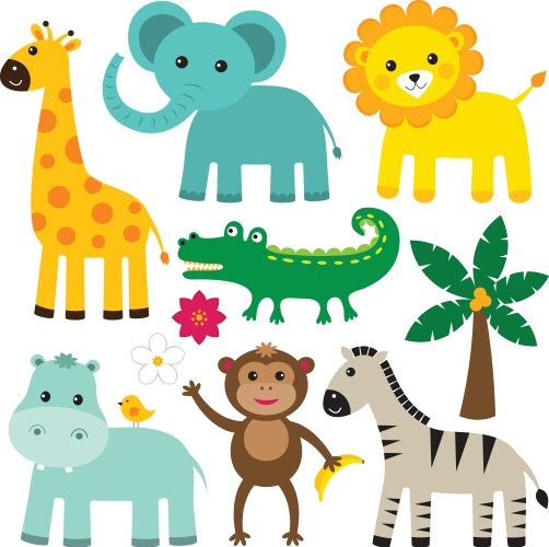 Animals set vector image