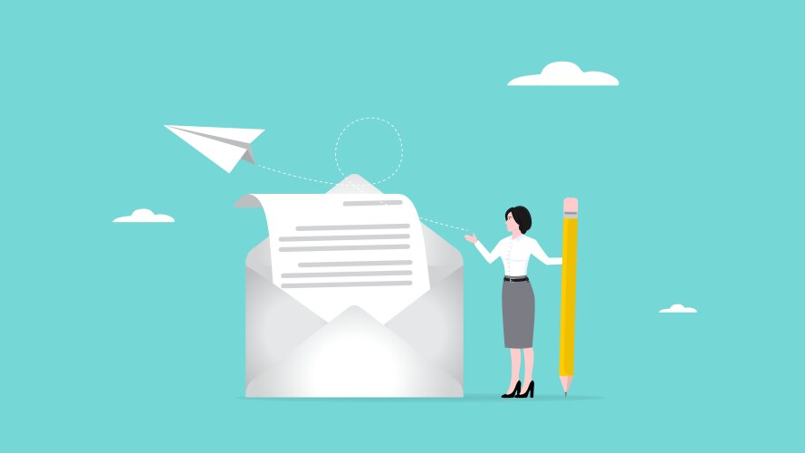 Write and send messages using email business vector image