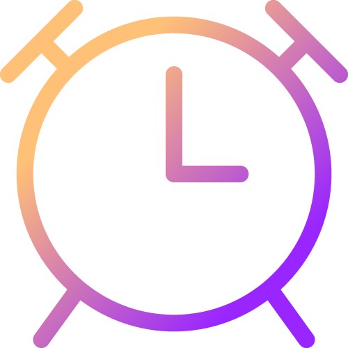 Alarm clock pixel perfect gradient linear ui icon vector image