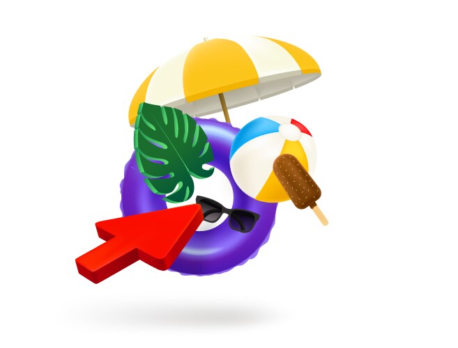 hoice a object to rest on beach 3d icon vector image