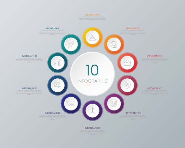 Circle shape infographic chart template – Royalty-Free Vector | VectorStock